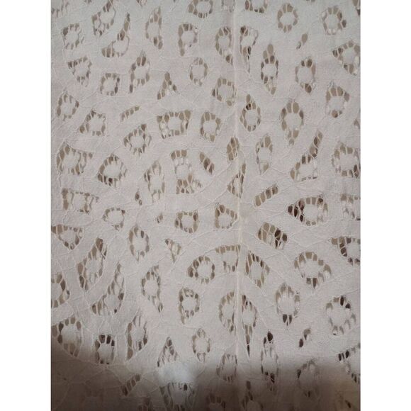 Loft Shirt Ladies Small Ivory Lace Short Sleeve‎ Round Neck - Picture 4 of 8